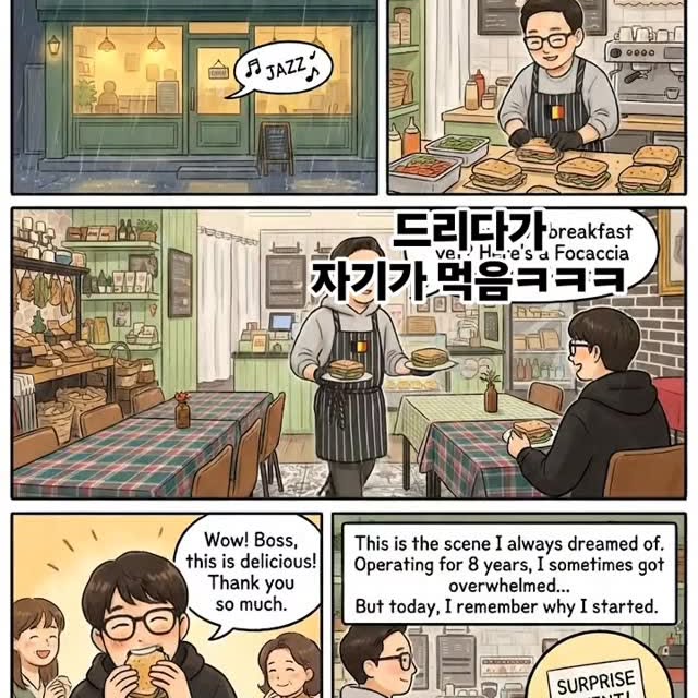 안녕하세요! 4/10 비가 오는 금요일 입니다!
아침 일찍부터 매장에는 재즈음악이 흐르고 단골 손님분들이 한분 두분 들어오시면서 매장 분위기가 